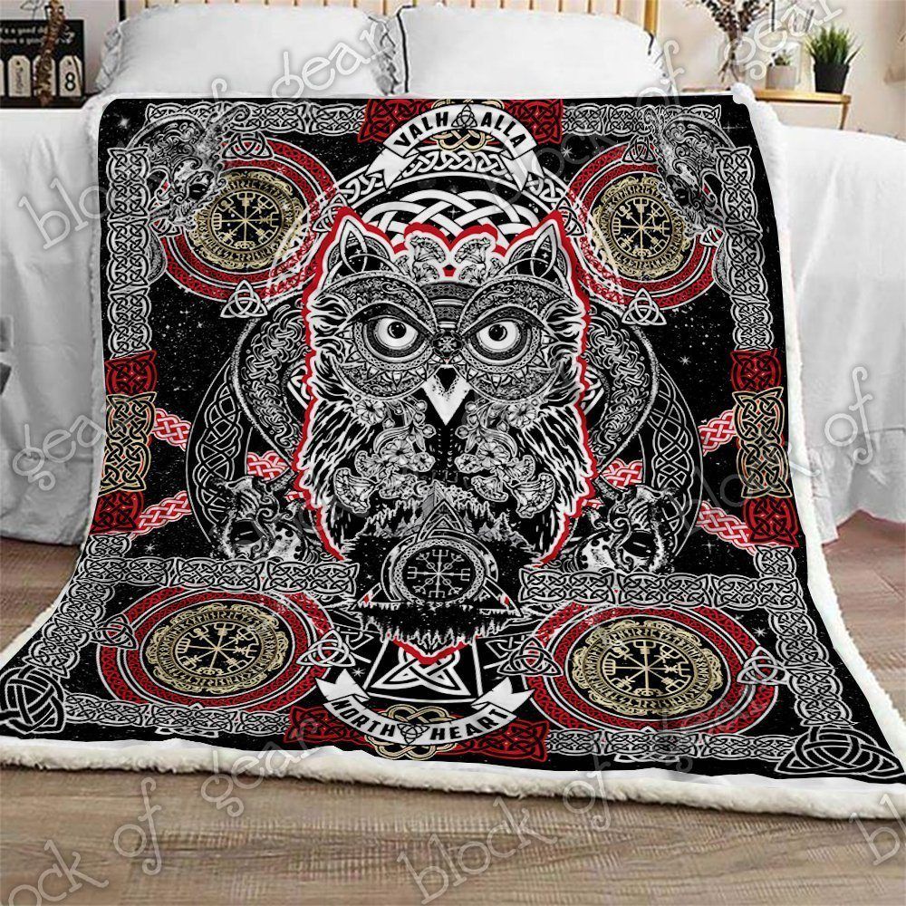 Celtic Style Owl Sherpa Fleece Blanket
