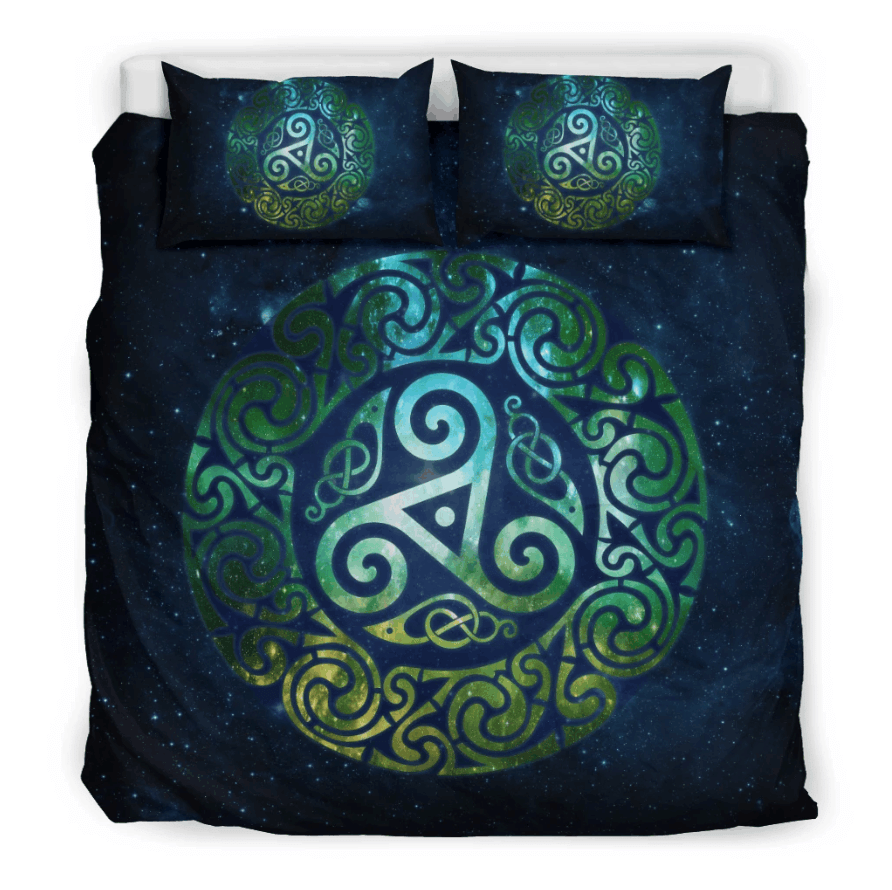 Celtic Triple Spiral Galaxy Bedding Set