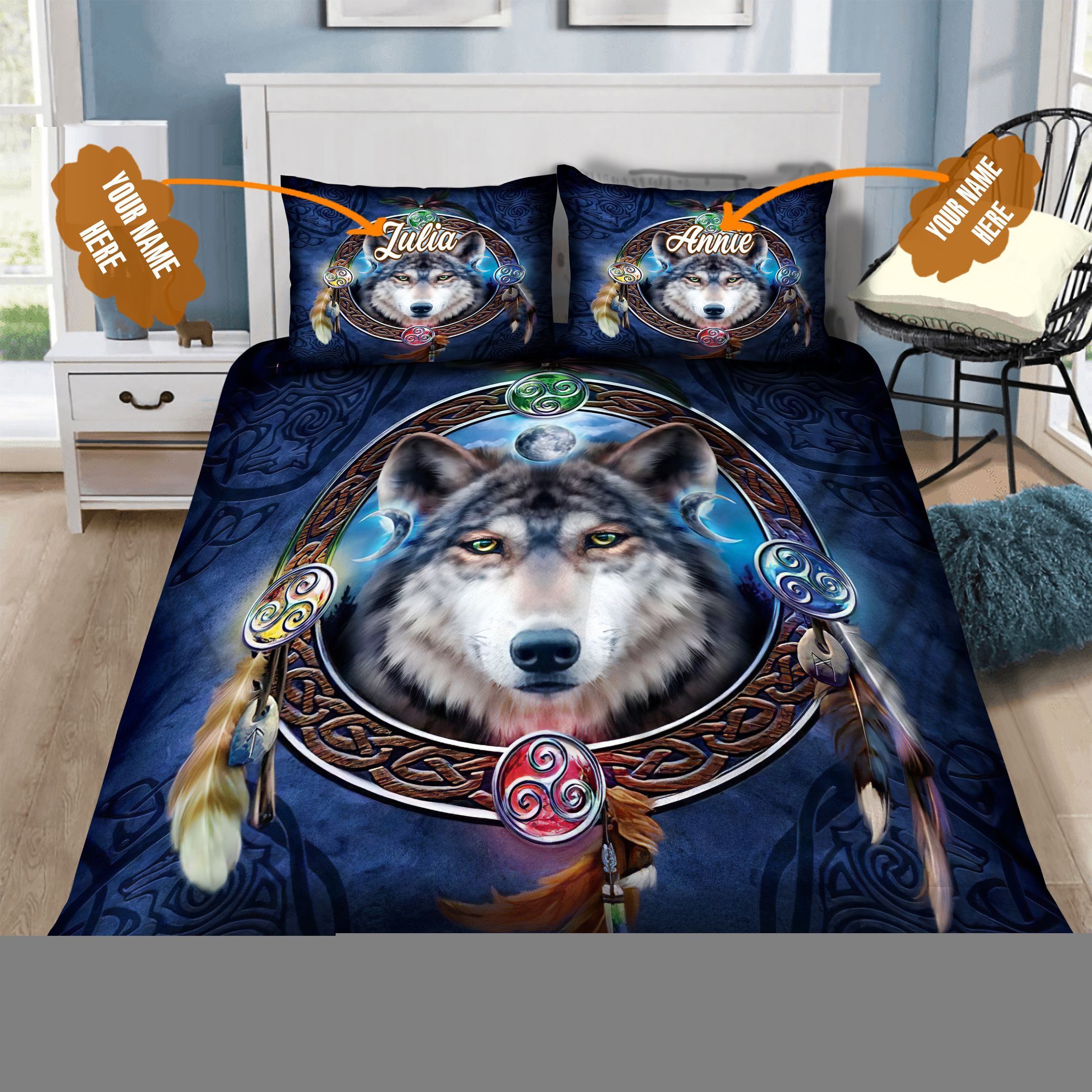 Celtic Wollf Personalized Bedding Set