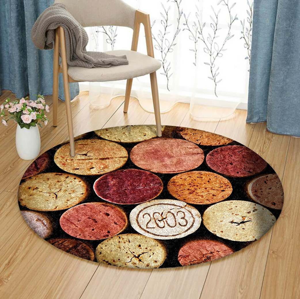 Champagne Cork Round Carpet