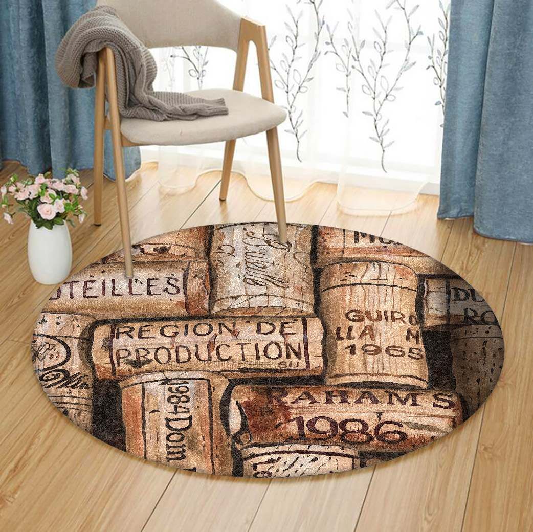 Champagne Cork Round Carpet