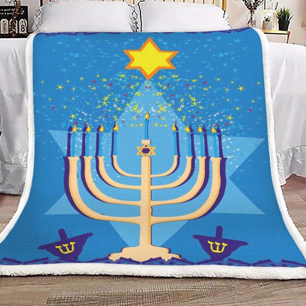 Chanukah And Star Sherpa Fleece Blanket