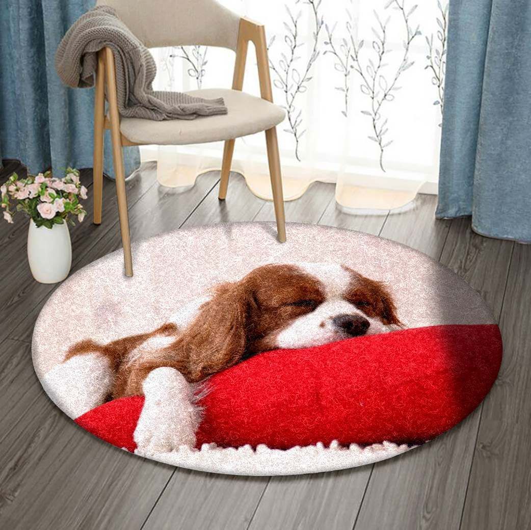 Charles Cavalier Spaniel Round Carpet