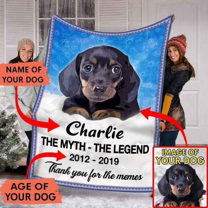 Charlie The Myth The Legend Dog Lovers Custom Text Image Fleece Blanket