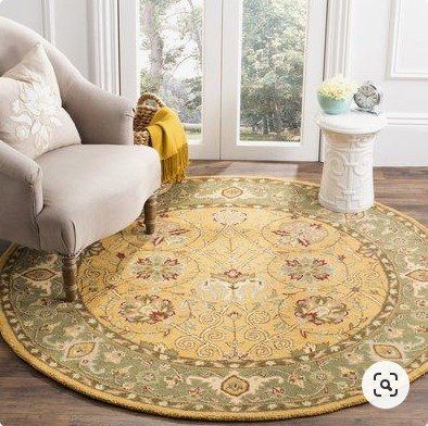 Charlton Home Dunbar Handtufted Wool Multicolor Round Carpet