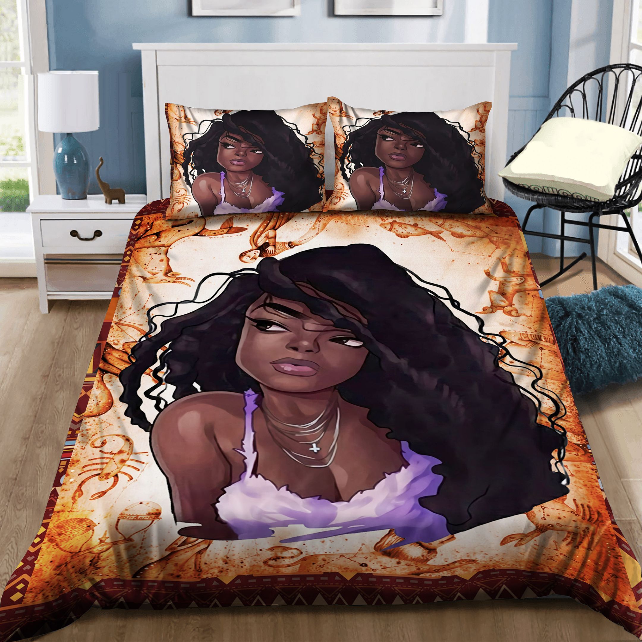Charming African Woman Bedding Set