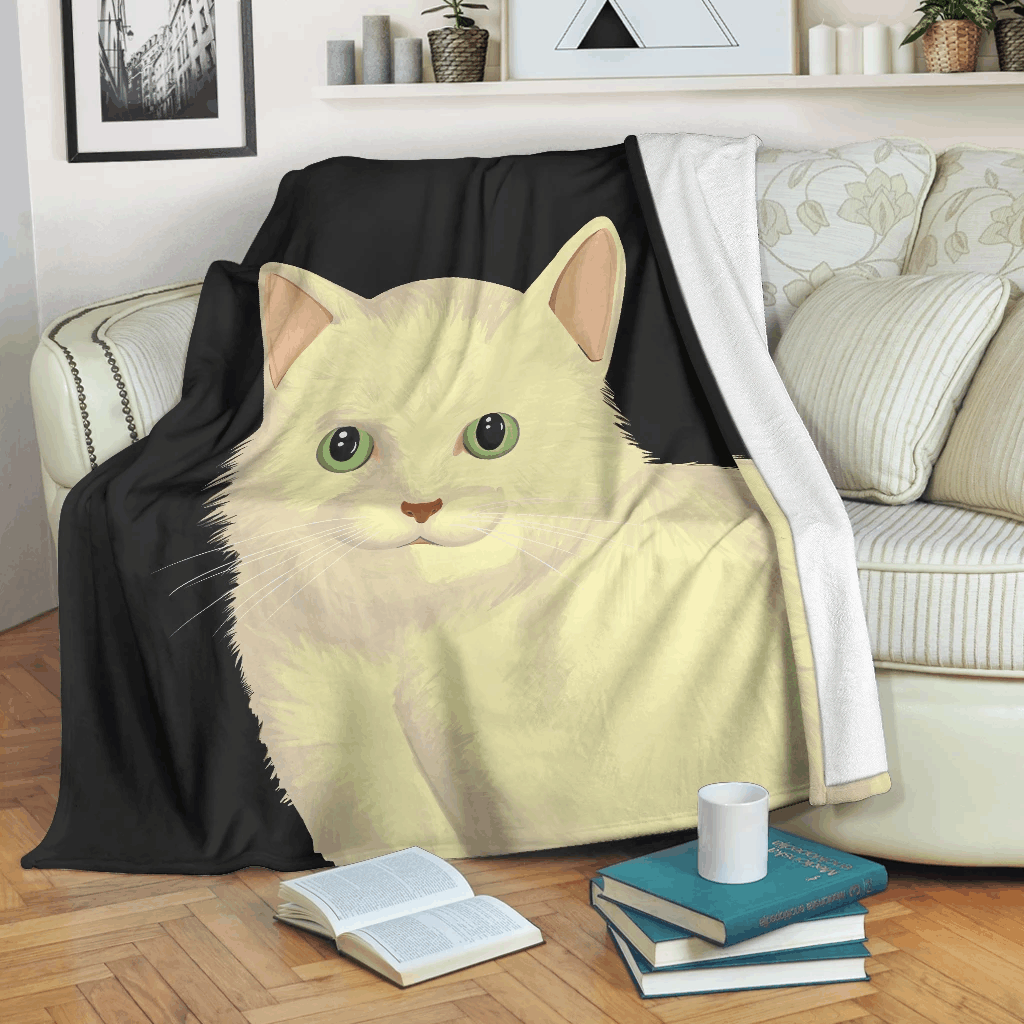 Charming House Cat Sherpa Fleece Blanket
