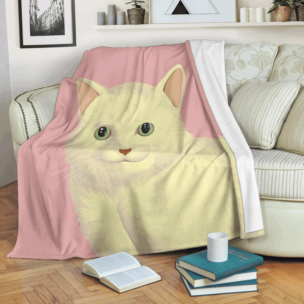 Charming House Cat Sherpa Fleece Blanket