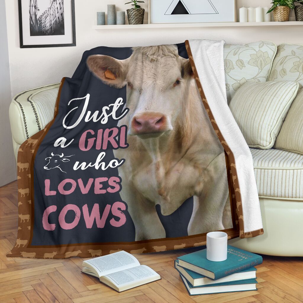 Charolais Cattle Sherpa Fleece Blanket