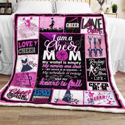 Cheerleader Mom Sherpa Fleece Blanket