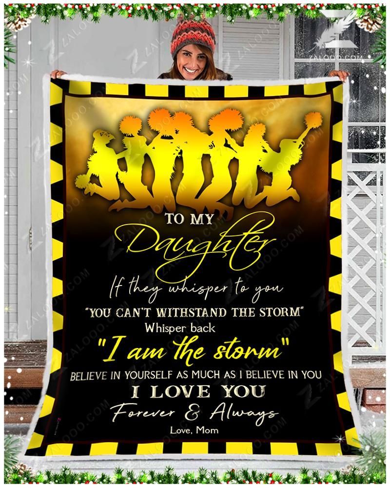 Cheerleader To My Daughter I Love You Sherpa Fleece Blanket