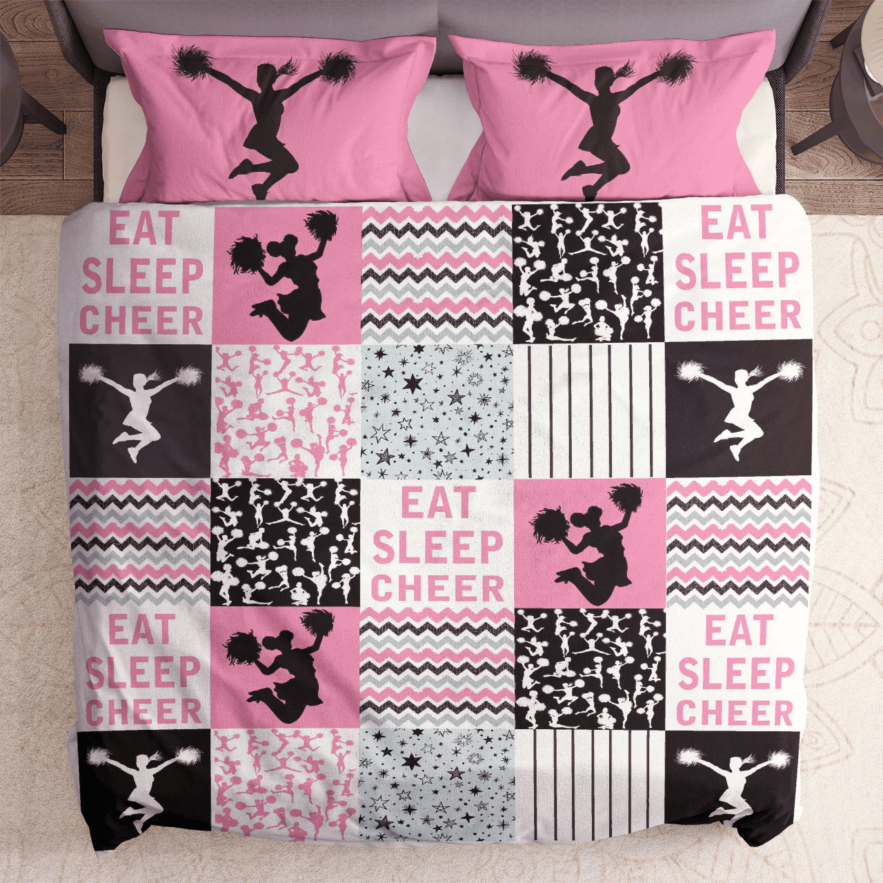 Cheerleading Shape Pattern Bedding Set