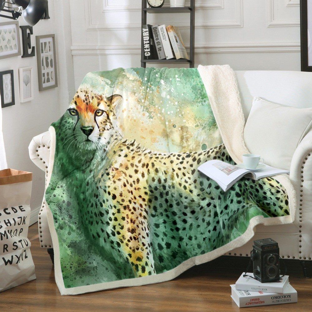 Cheetah Sherpa Fleece Blanket