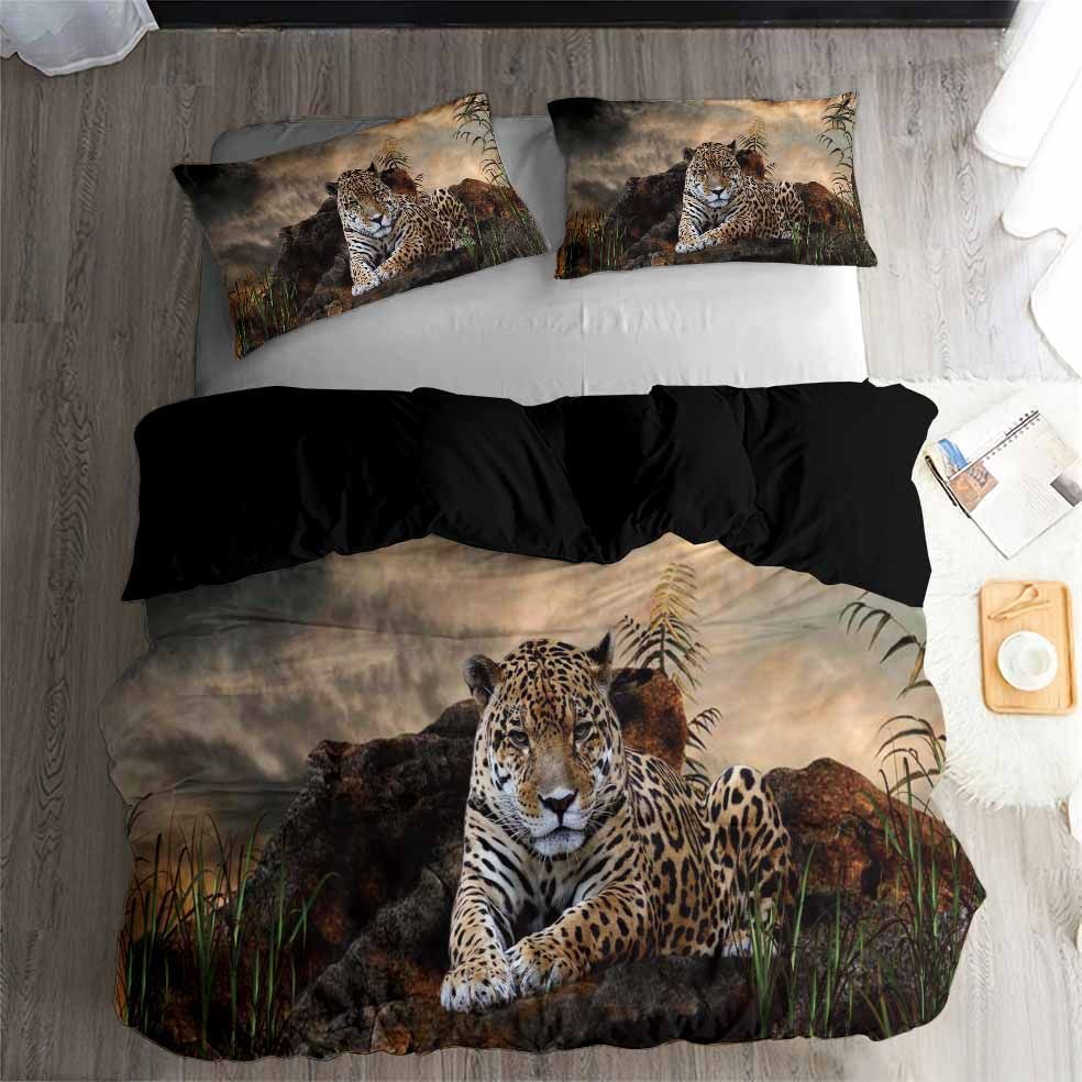 Cheetah Lonely Sunset Printed Bedding Set