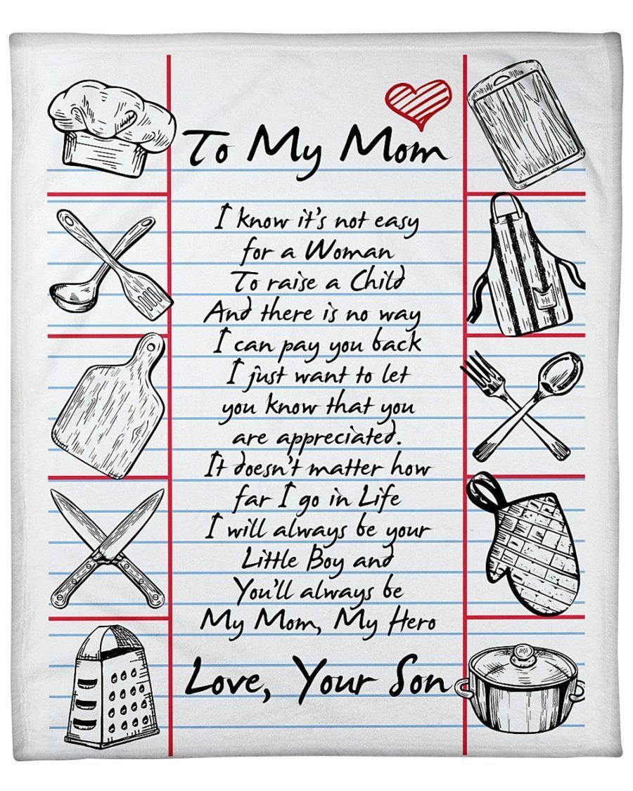 Chef Son To Mom I’ll Always Be Your Little Boy Fleece Blanket Fleece Blanket