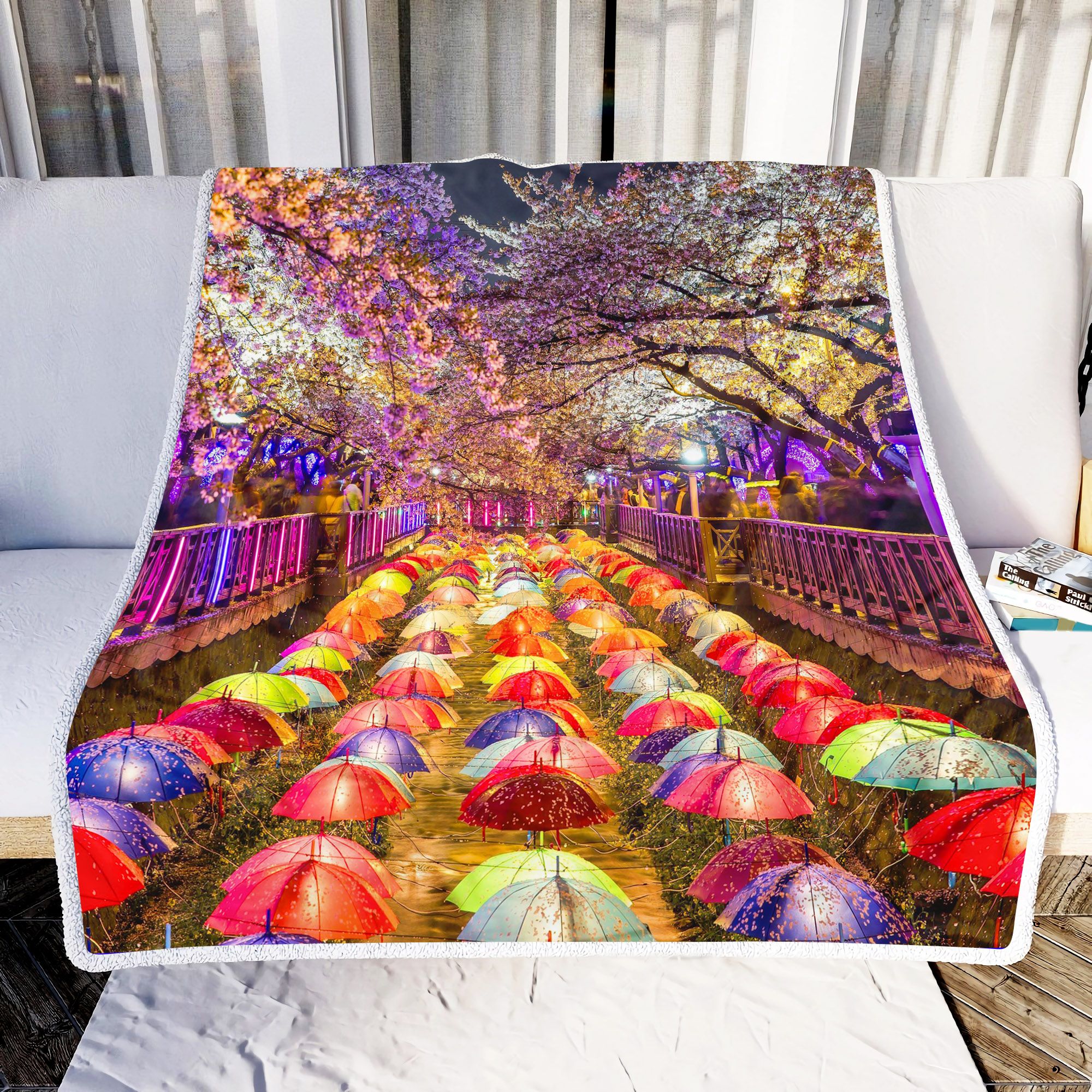Cherry Blossom Festival Fleece Blanket