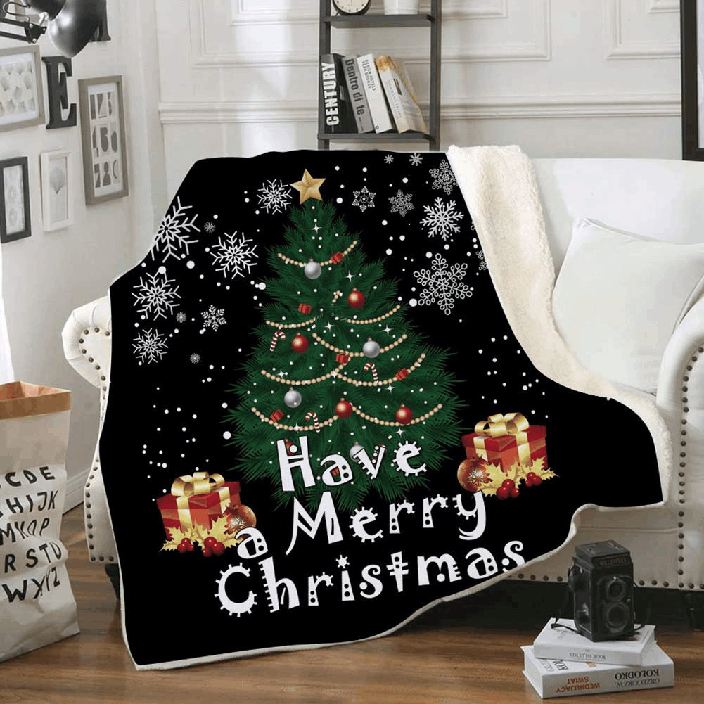Cherry Christmas Sherpa Fleece Blanket