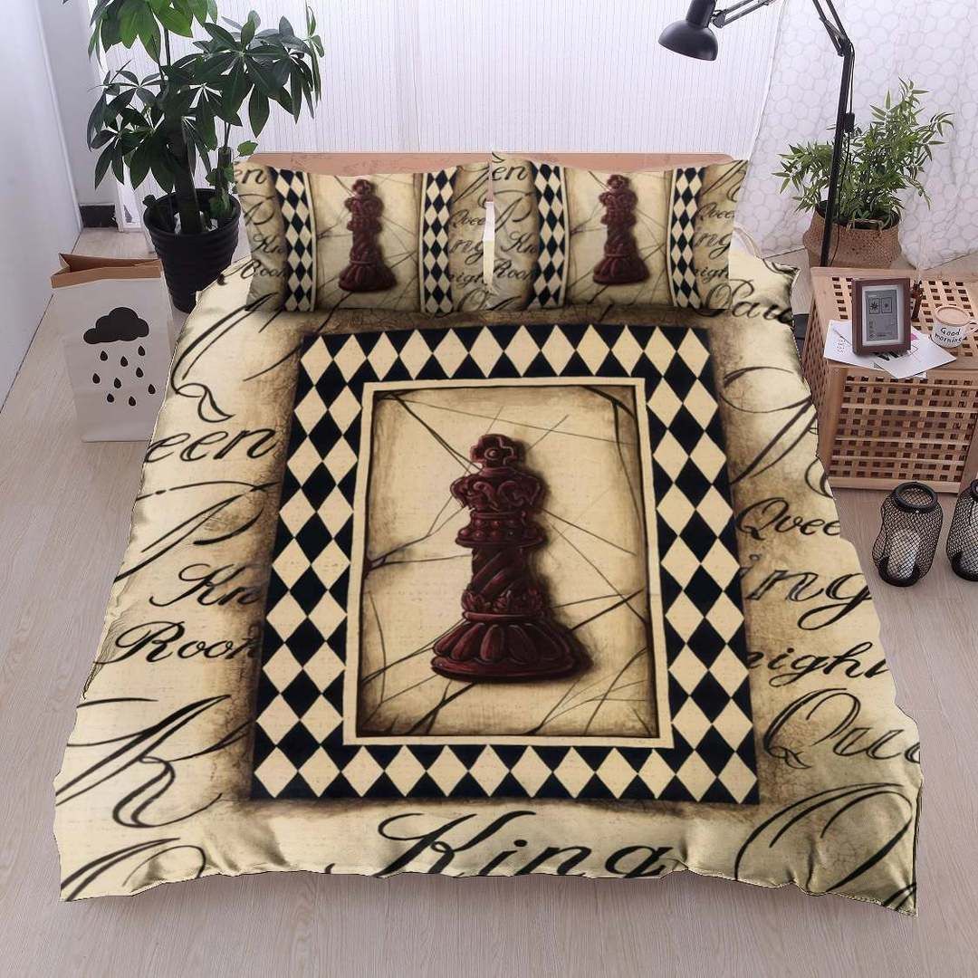 Chess Twin Queen King Cotton Bed Sheets Spread Comforter Bedding Set