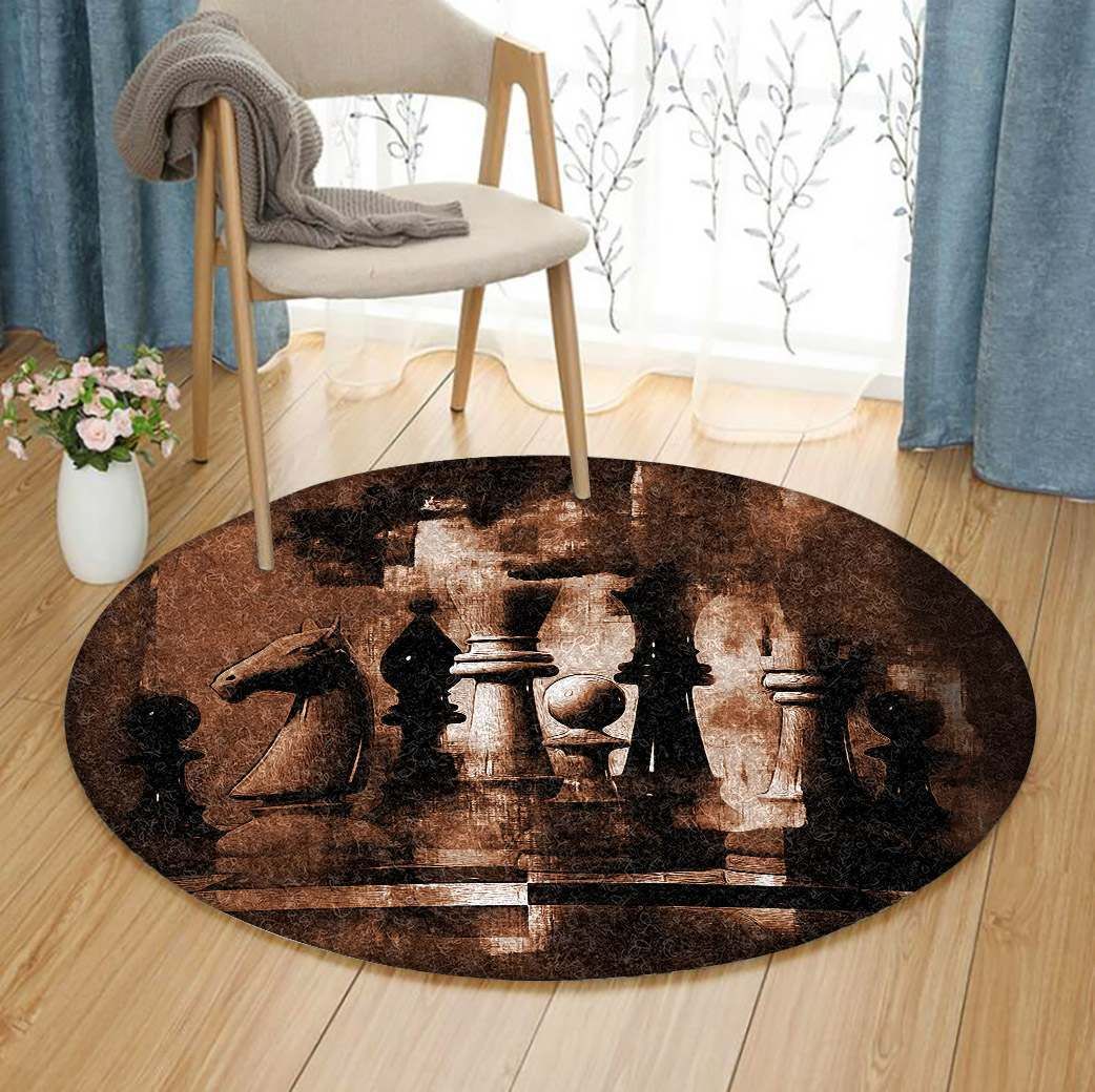 Chess Round Carpet