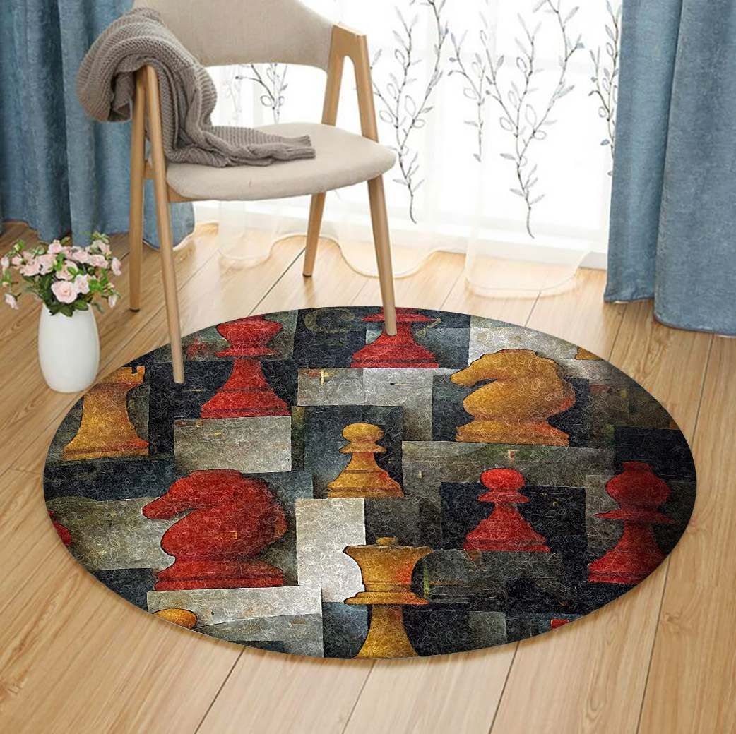 Chess Round Carpet