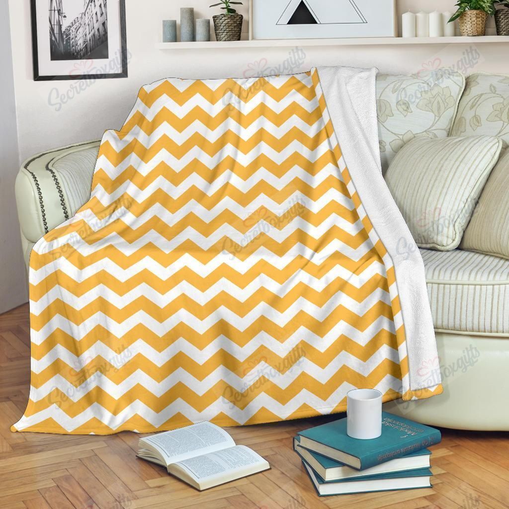 Chevron Orange Pattern Fleece Blanket