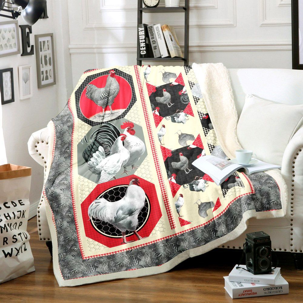 Chicken Sherpa Fleece Blanket