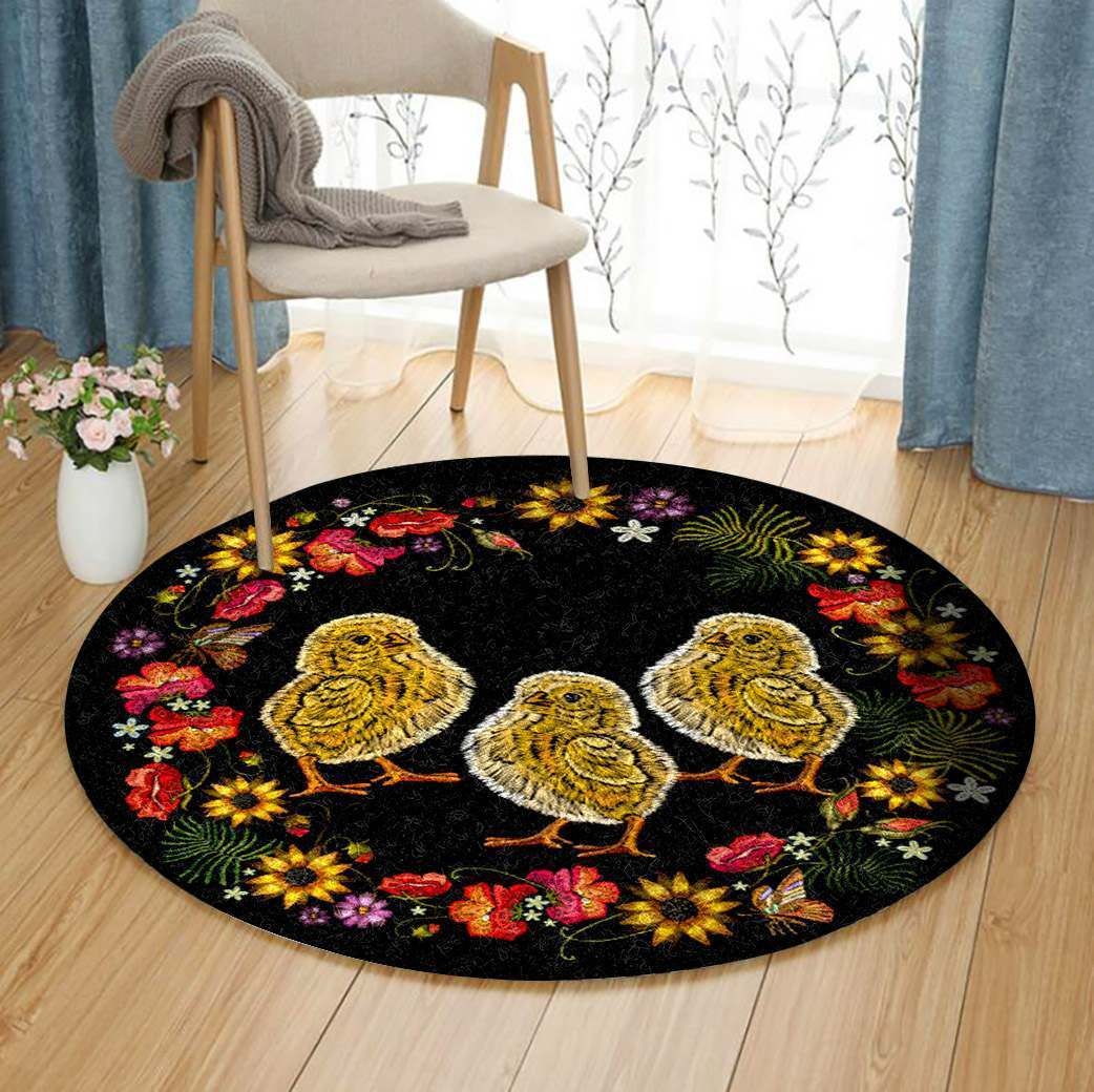 Chicken Baby Round Carpet
