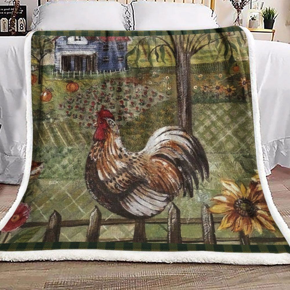 Chicken Sherpa Fleece Blanket