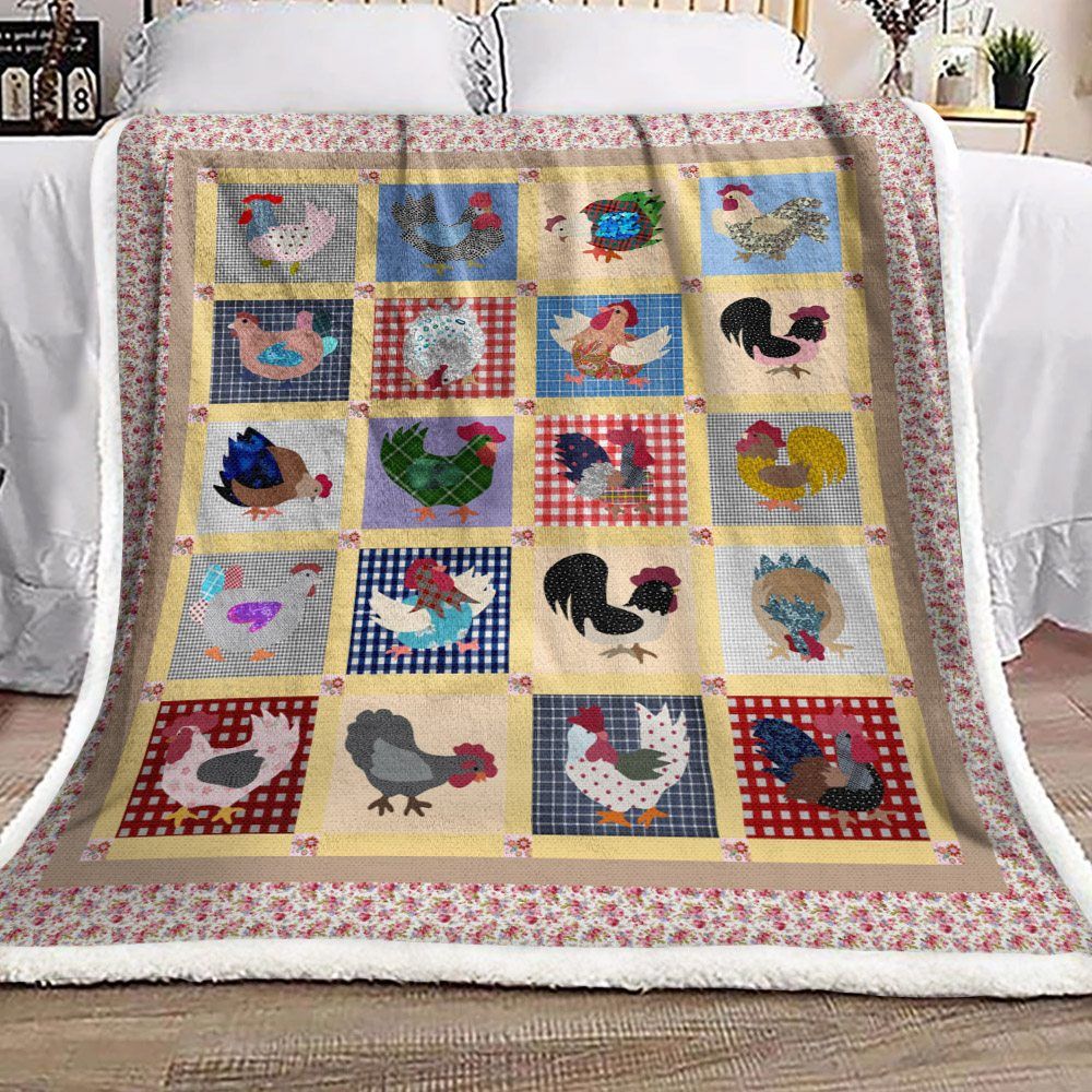 Chicken Sherpa Fleece Blanket