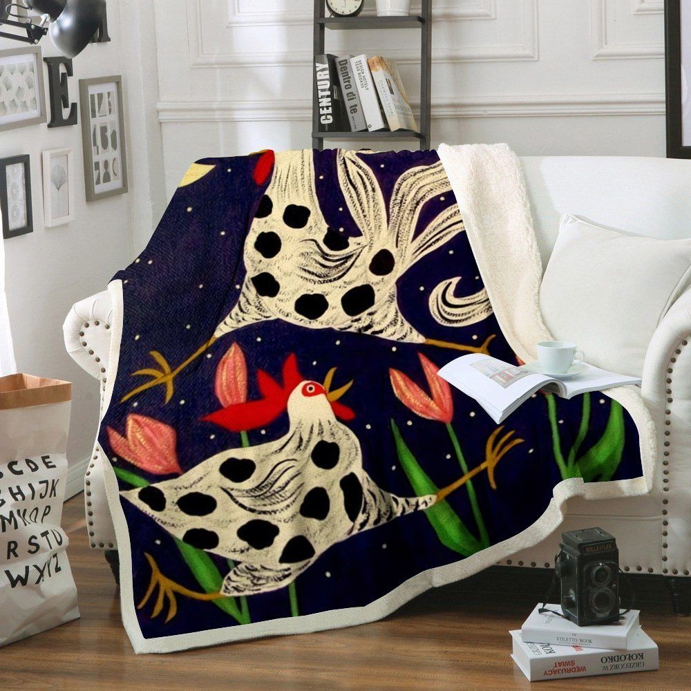 Chicken Sherpa Fleece Blanket