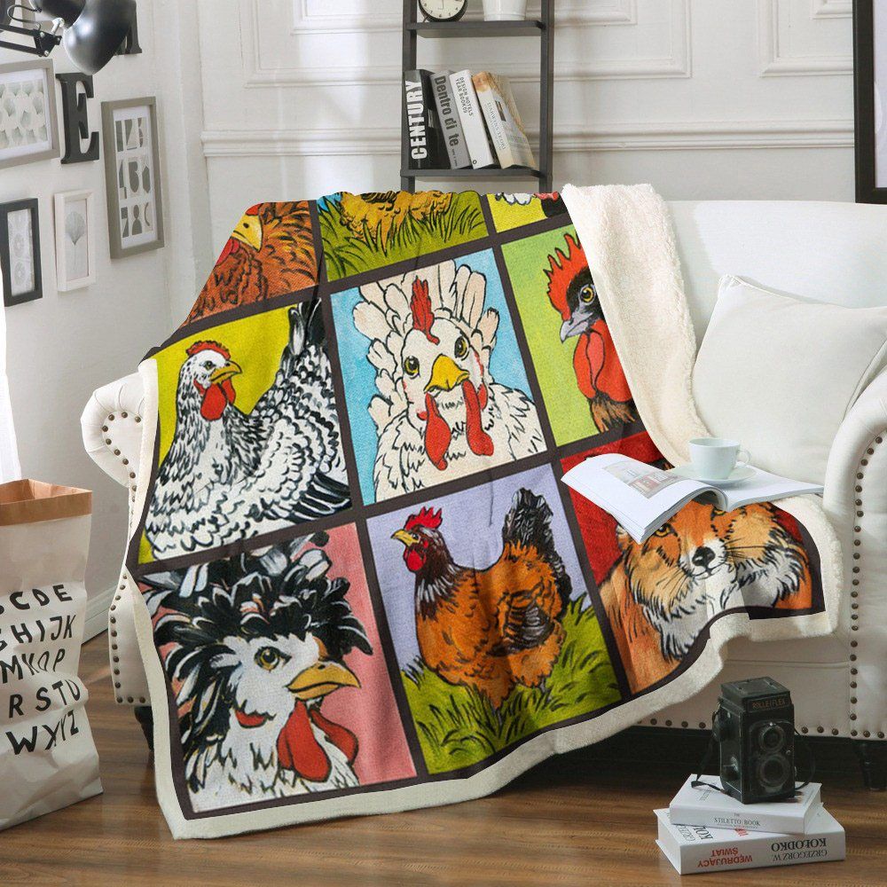 Chicken Sherpa Fleece Blanket