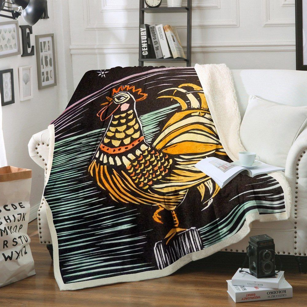 Chicken Sherpa Fleece Blanket