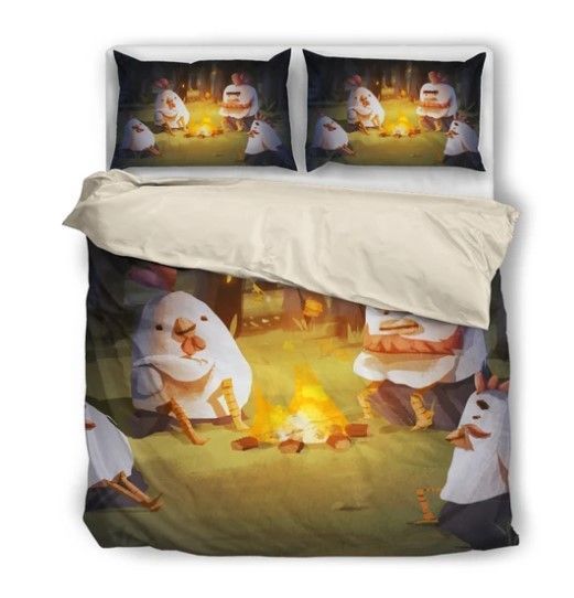 Chicken Campfire Bedding Set