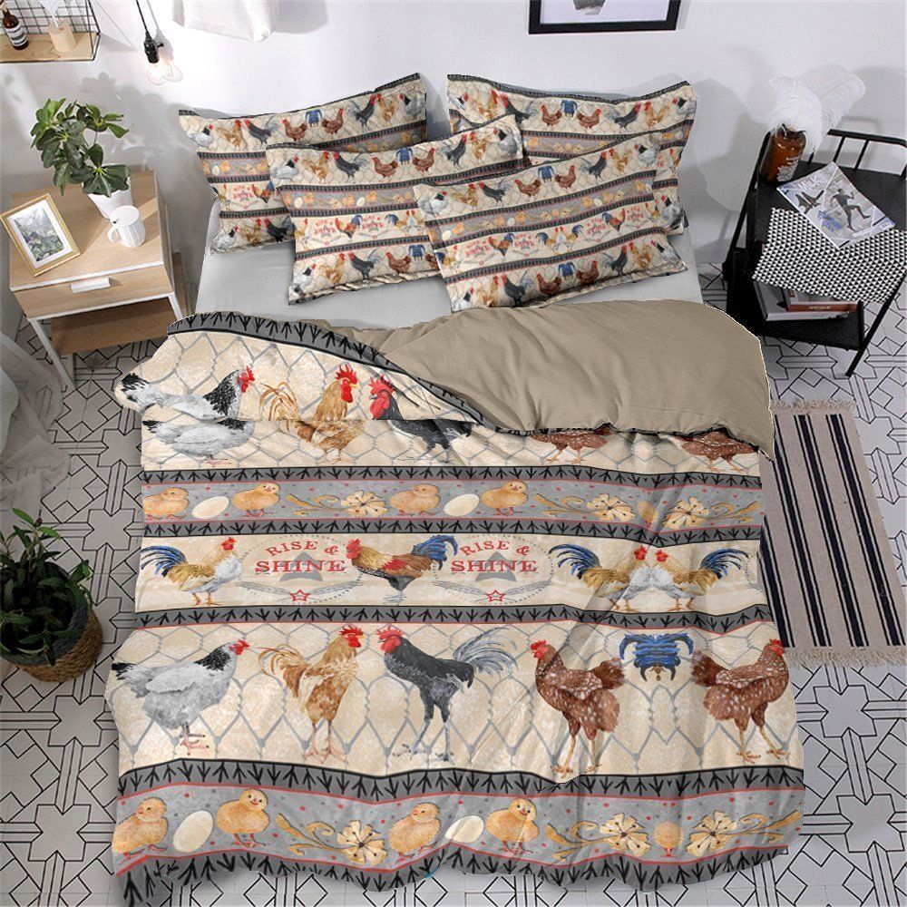 Chicken Cotton Bed Sheets Spread Comforter Bedding Set