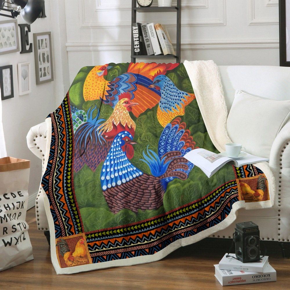 Chicken Sherpa Fleece Blanket