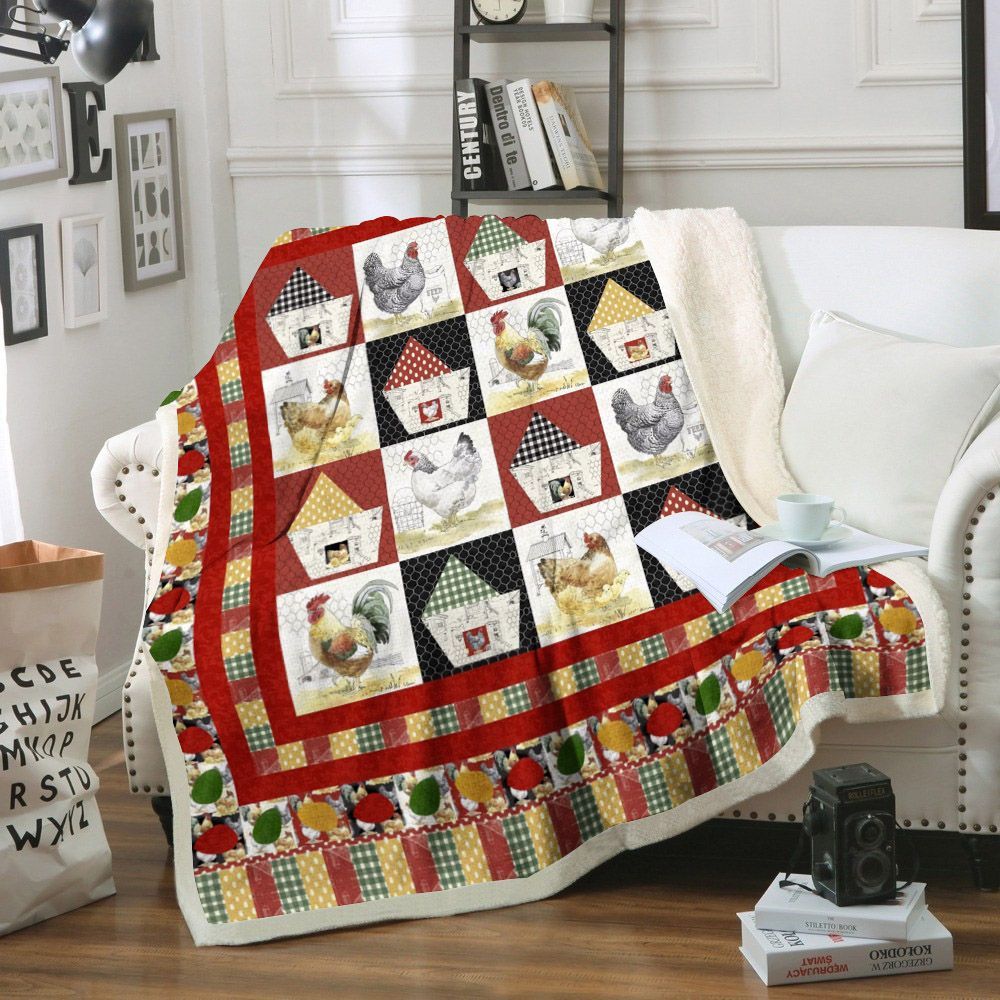 Chicken Sherpa Fleece Blanket
