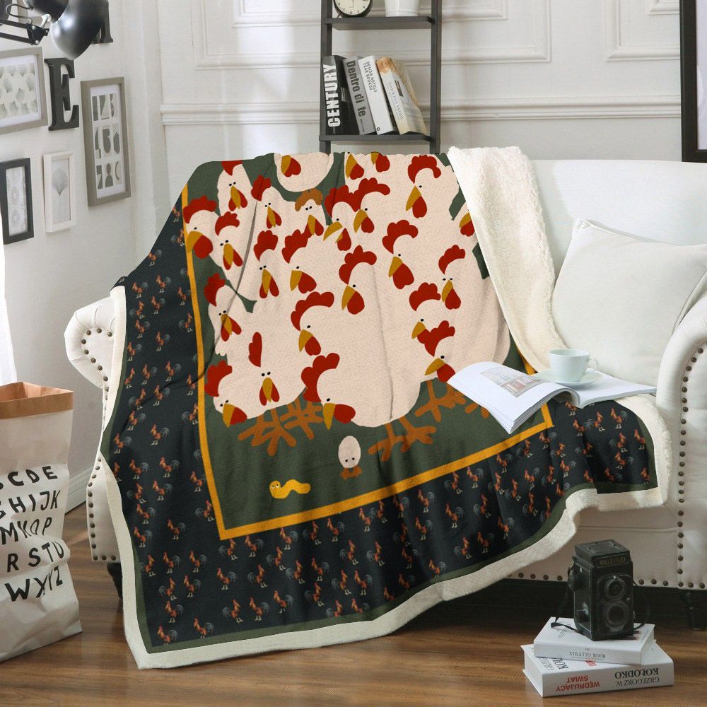 Chicken Sherpa Fleece Blanket