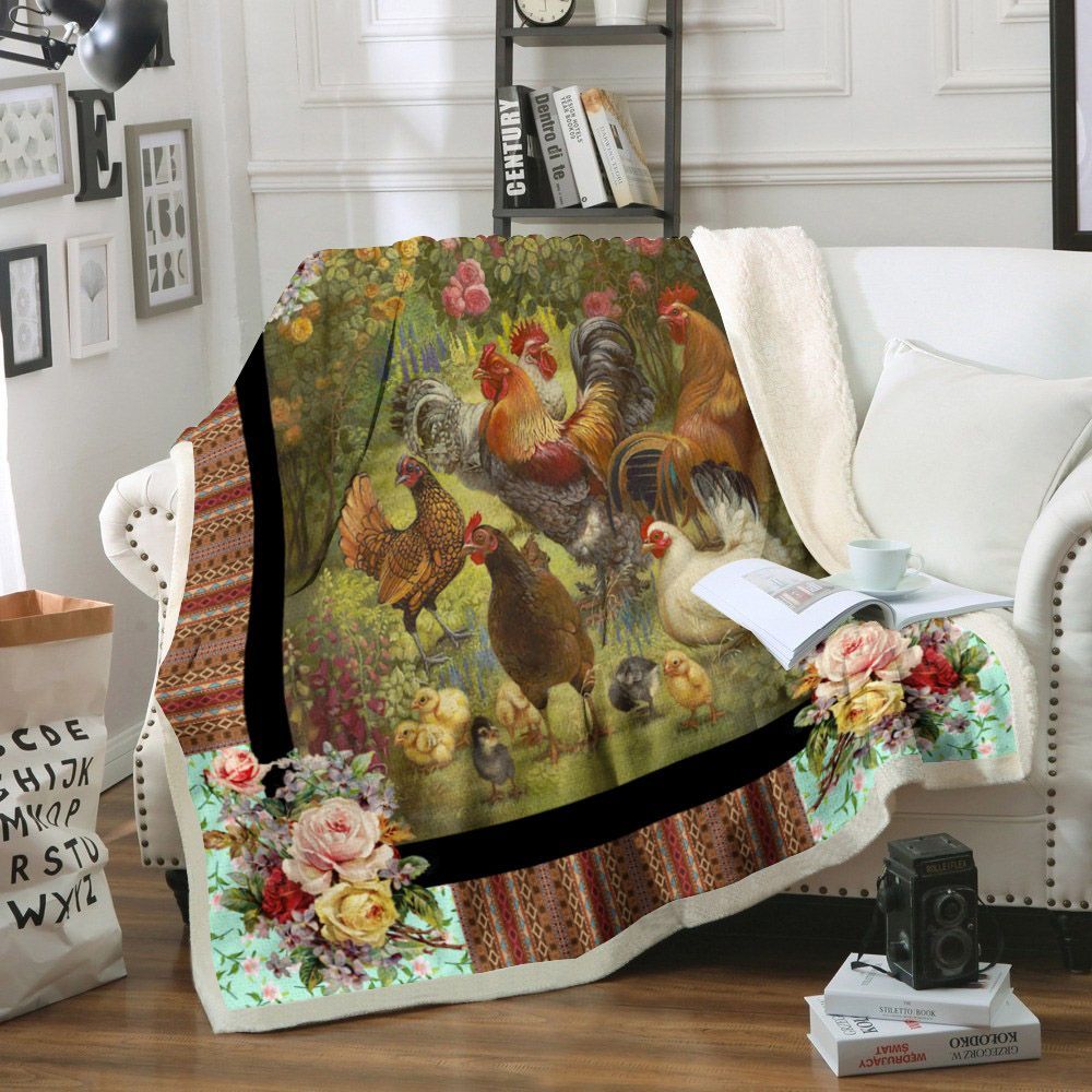 Chicken Sherpa Fleece Blanket
