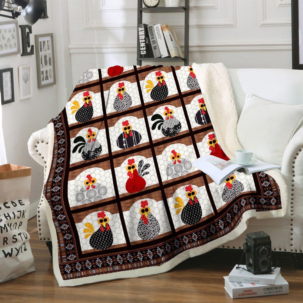 Chicken Sherpa Fleece Blanket