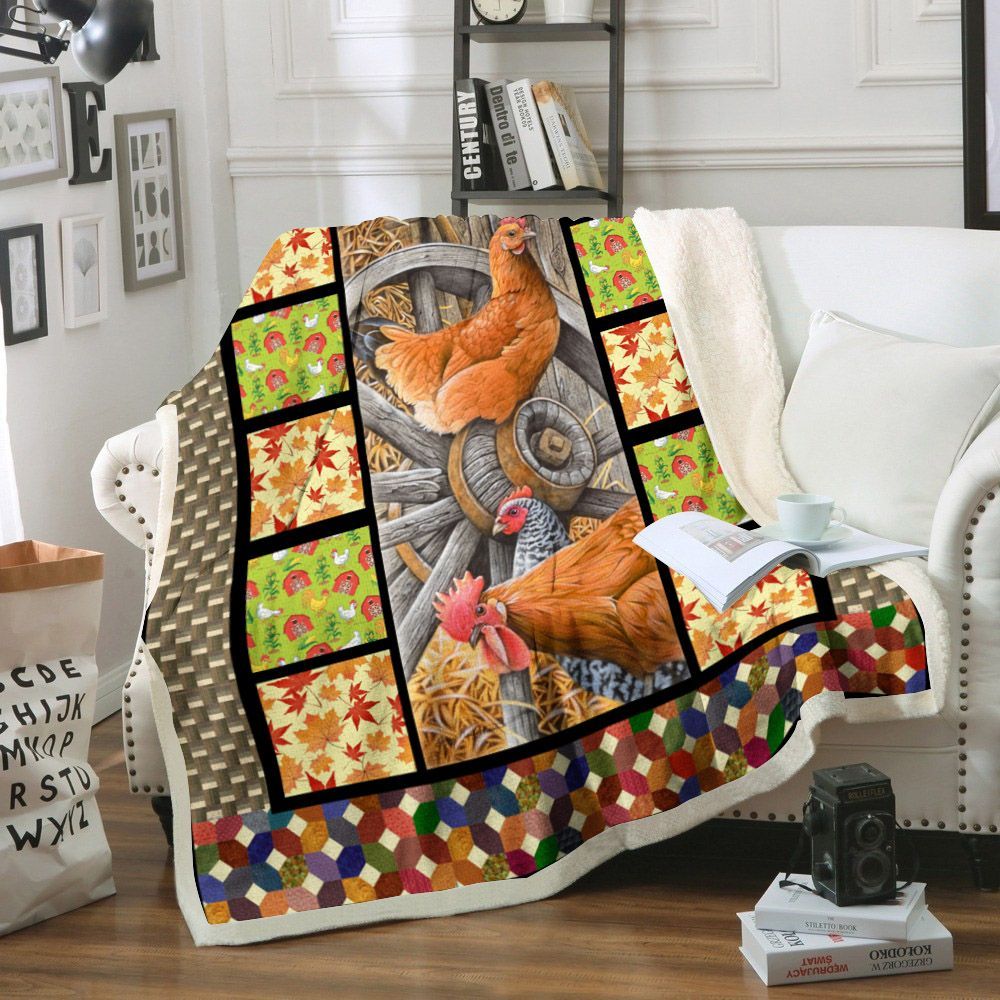 Chicken Sherpa Fleece Blanket