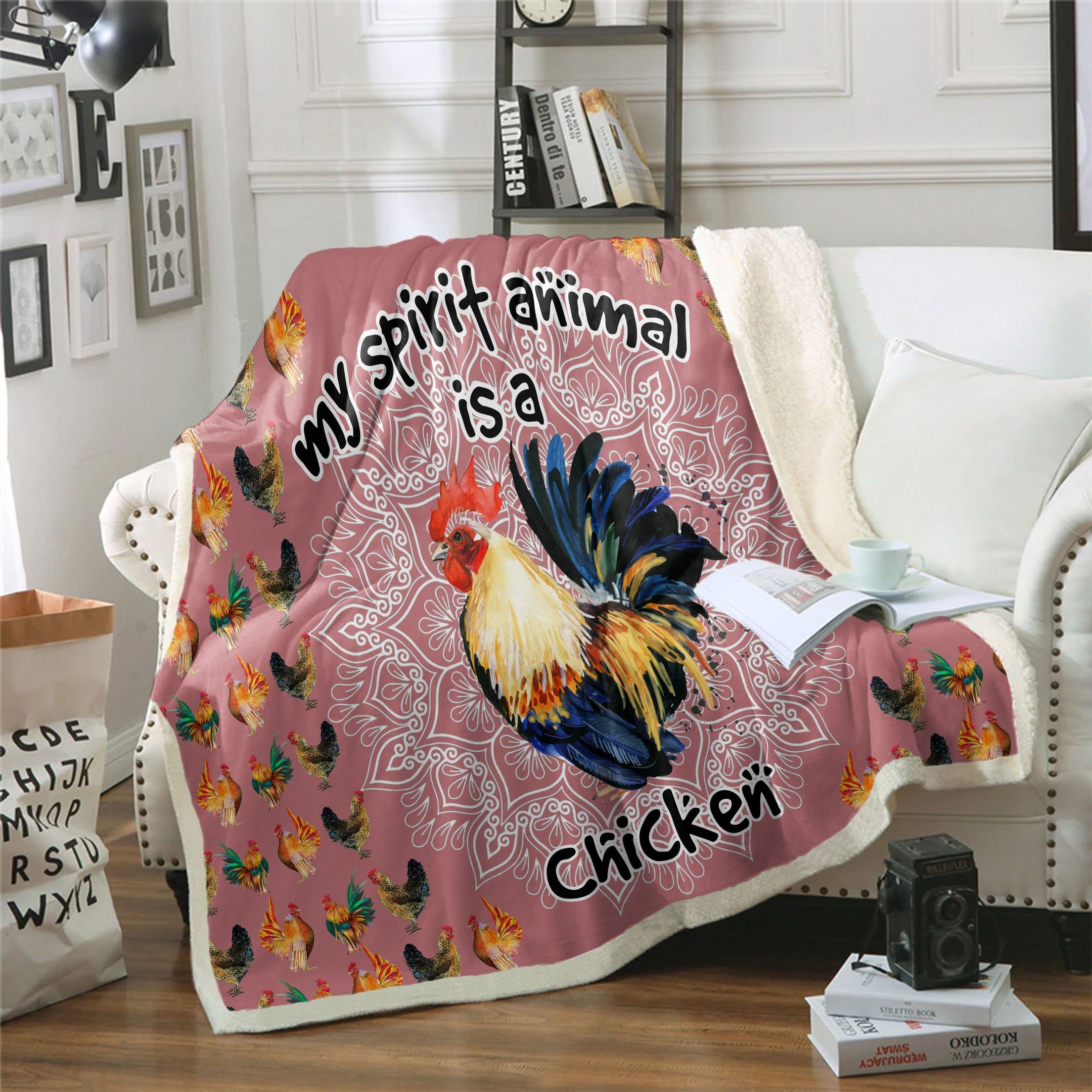 Chicken Sherpa Fleece Blanket