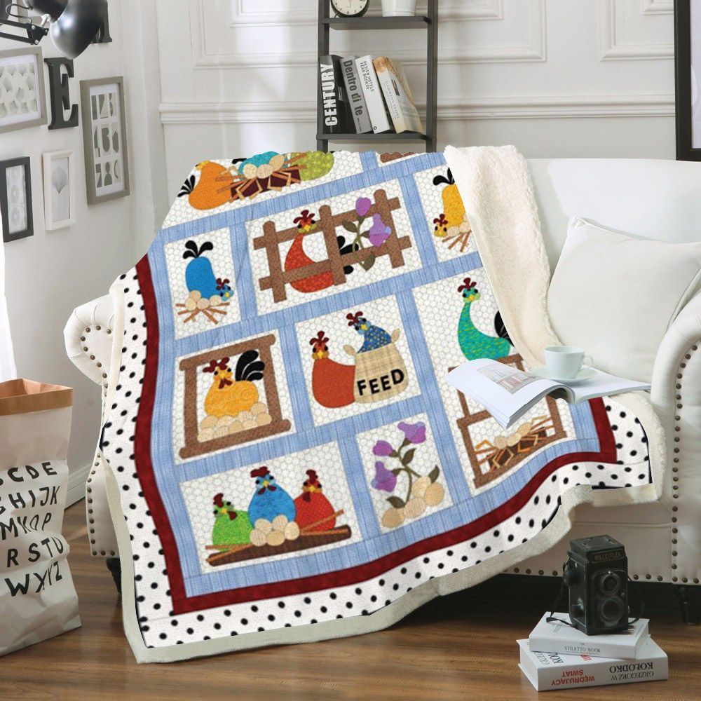 Chicken Sherpa Fleece Blanket
