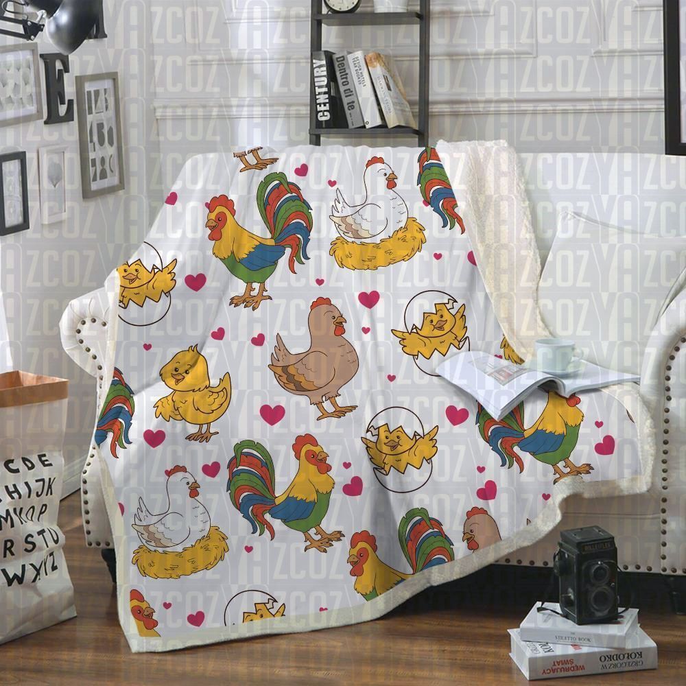 Chicken Sherpa Fleece Blanket