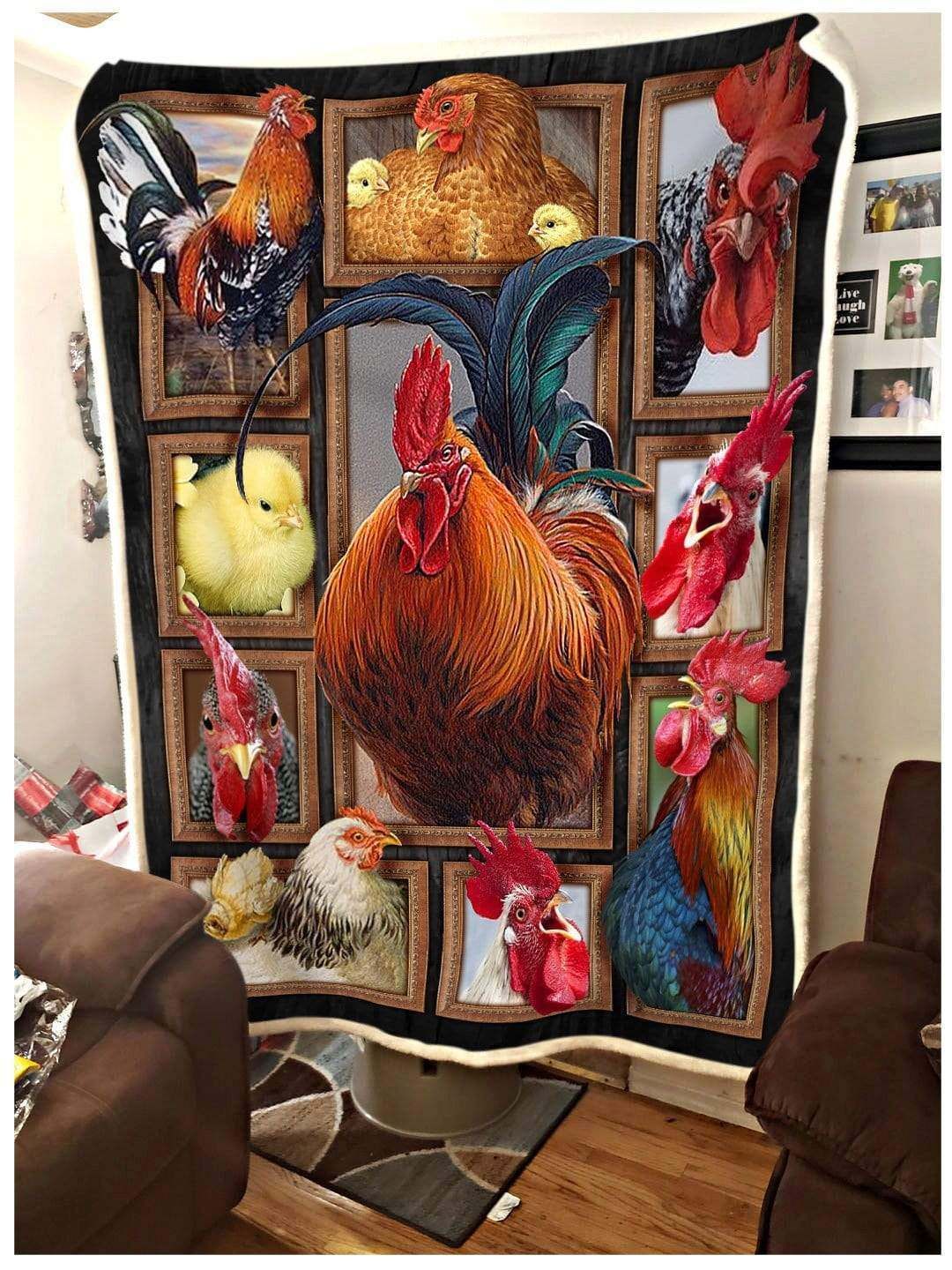 Chicken Sherpa Fleece Blanket