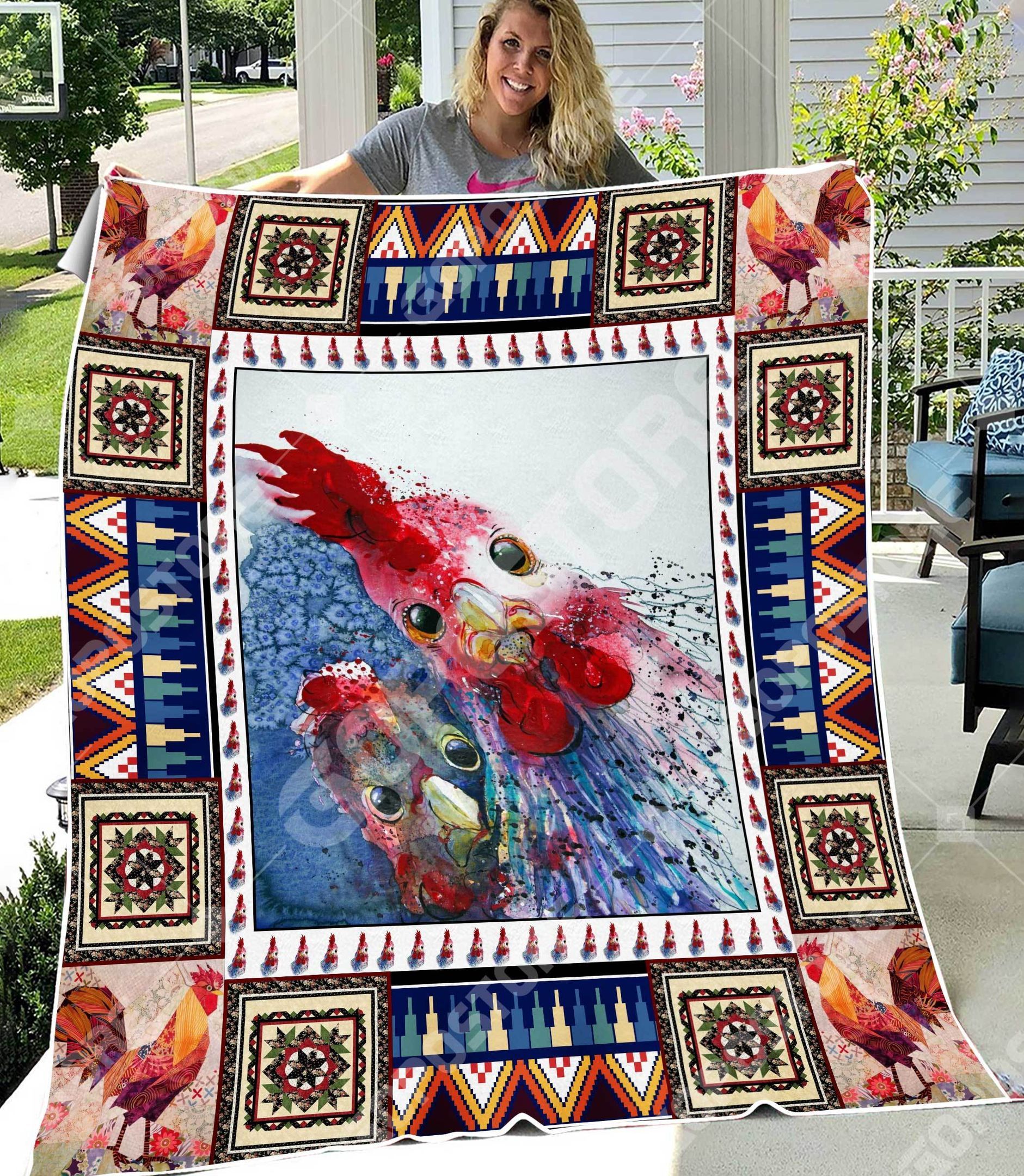 Chicken Sherpa Fleece Blanket