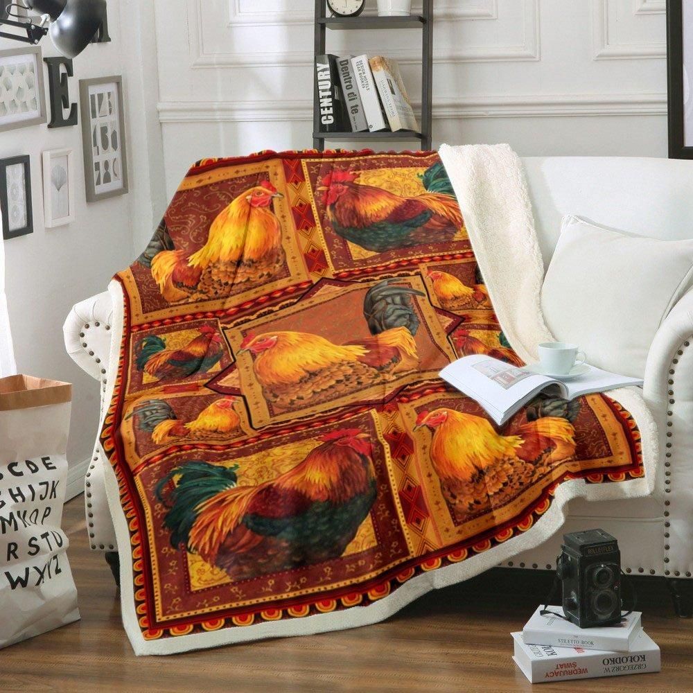 Chicken Sherpa Fleece Blanket