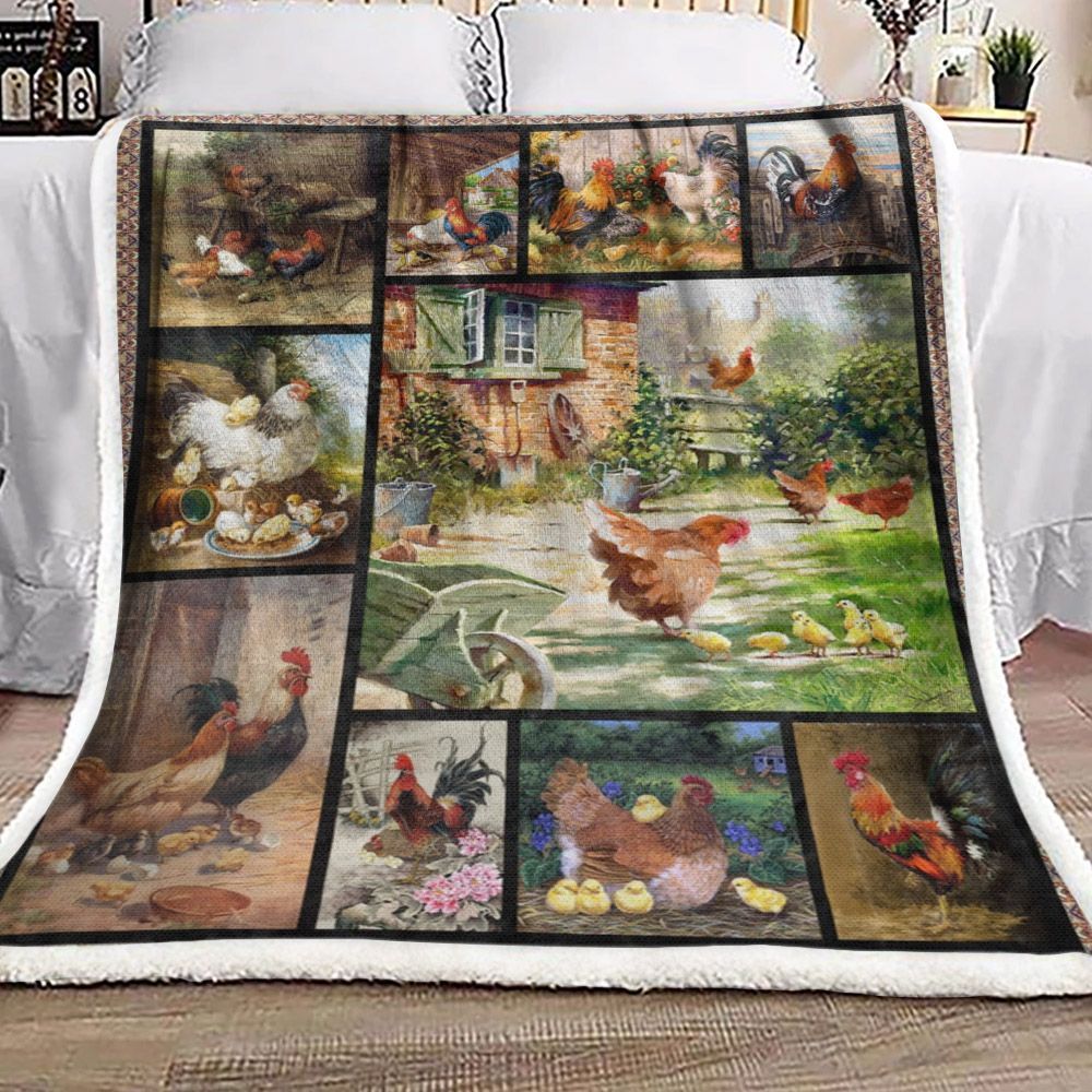 Chicken Sherpa Fleece Blanket