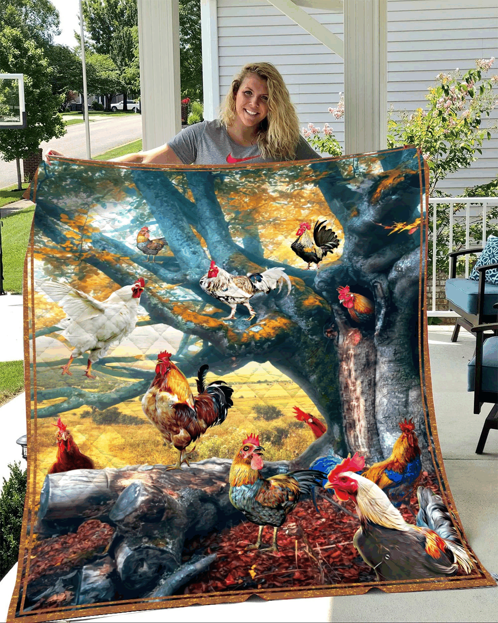 Chicken Sherpa Fleece Blanket