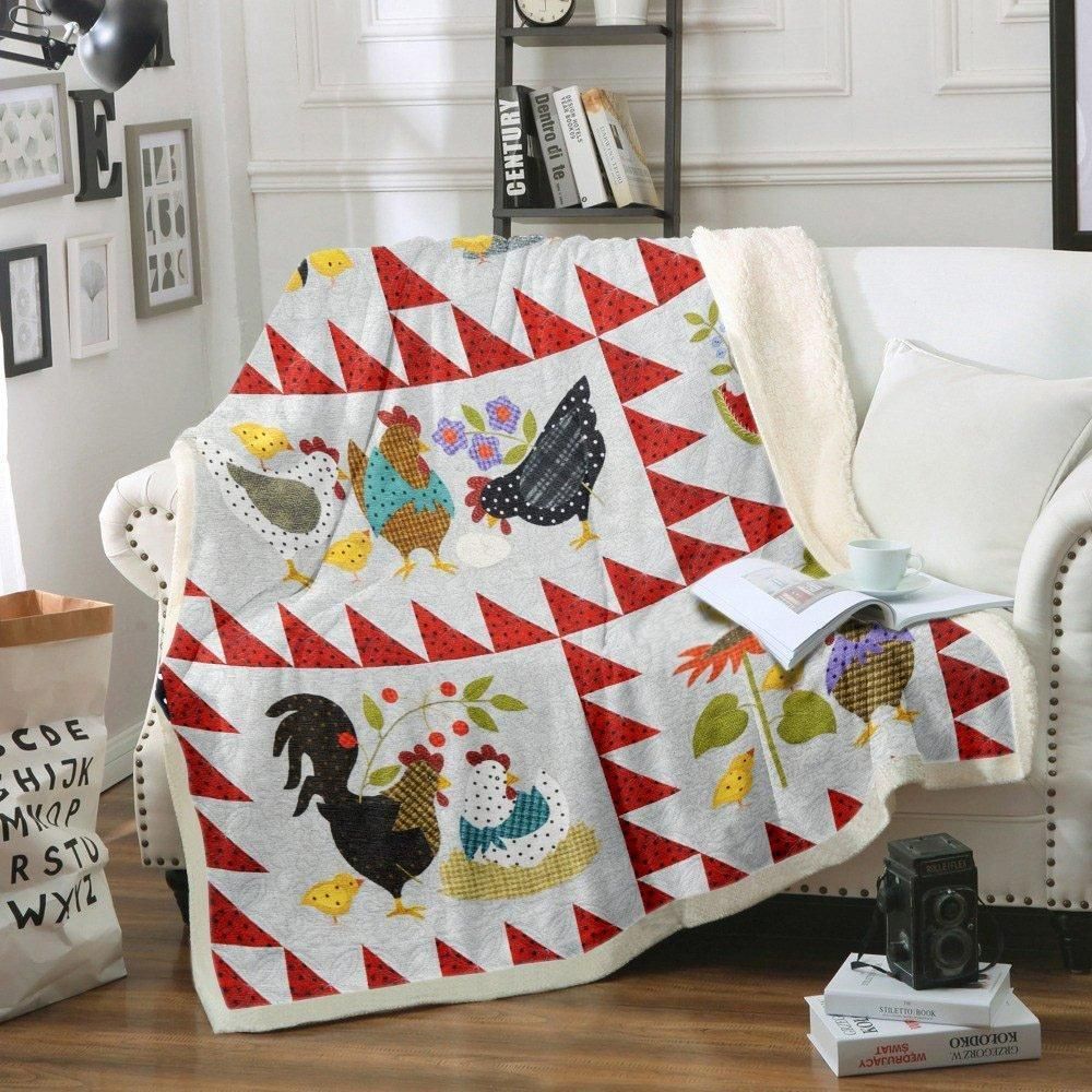 Chicken Sherpa Fleece Blanket