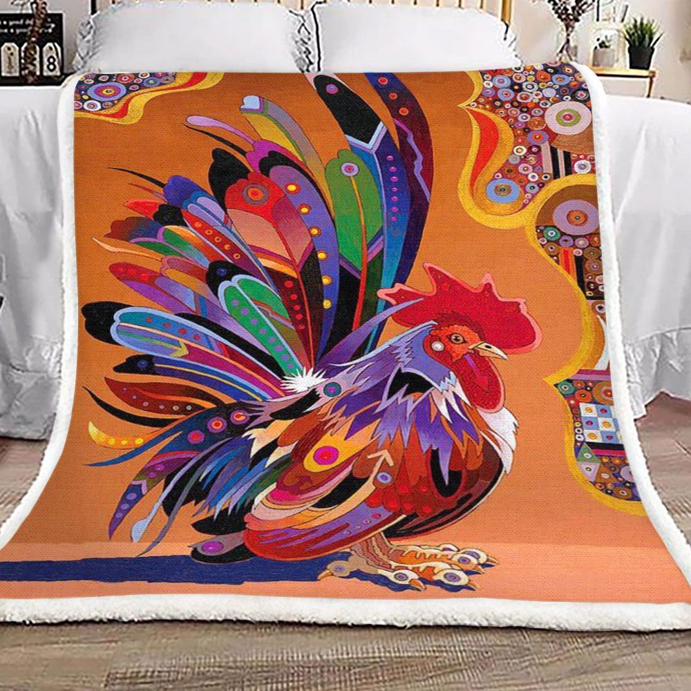 Chicken Colors Sherpa Fleece Blanket